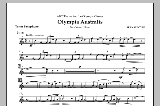 Olympia Australis (Concert Band) – Tenor Saxophone Olympia Australis (Concert Band) – Tenor Saxophone