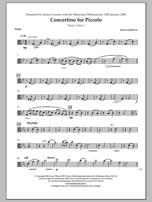 Sonia’s Dance Concertino for Piccolo – Viola Sonia’s Dance Concertino for Piccolo – Viola