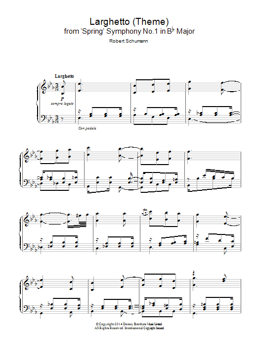 Larghetto (Theme) from ‘Spring’ Symphony No.1 in Bb Major Larghetto (Theme) from ‘Spring’ Symphony No.1 in Bb Major