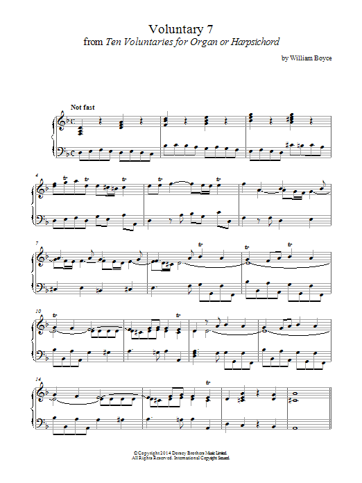 Voluntary 7 In D Minor From 10 Voluntaries For Harpsichord Voluntary 7 In D Minor From 10 Voluntaries For Harpsichord
