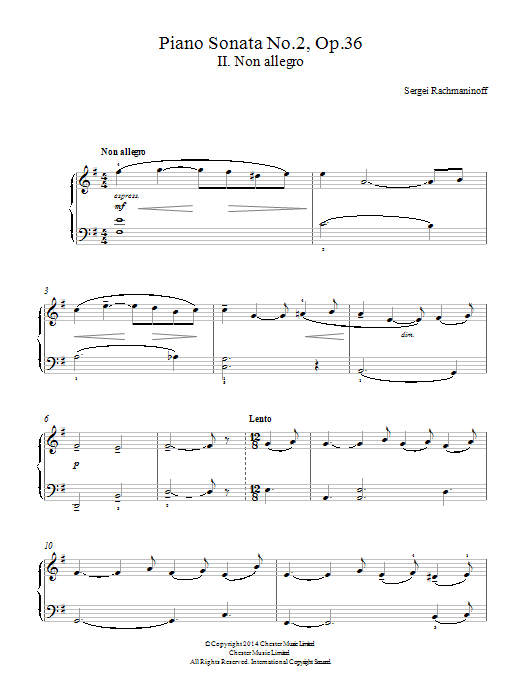 Piano Sonata No. 2, Op. 36 – 2nd Movement Piano Sonata No. 2, Op. 36 – 2nd Movement
