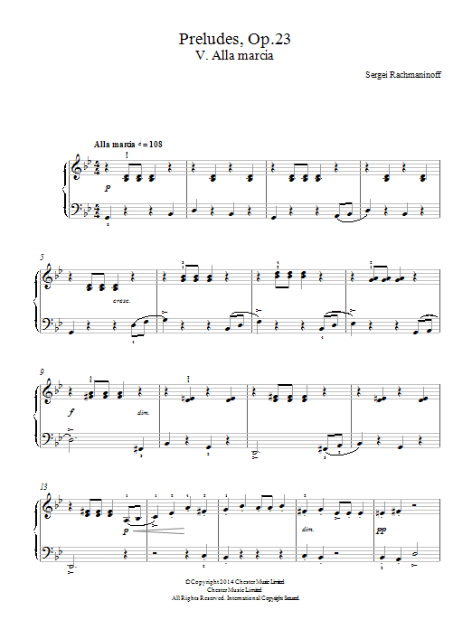 Preludes Op. 23, No. 5 Alla marcia Preludes Op. 23, No. 5 Alla marcia