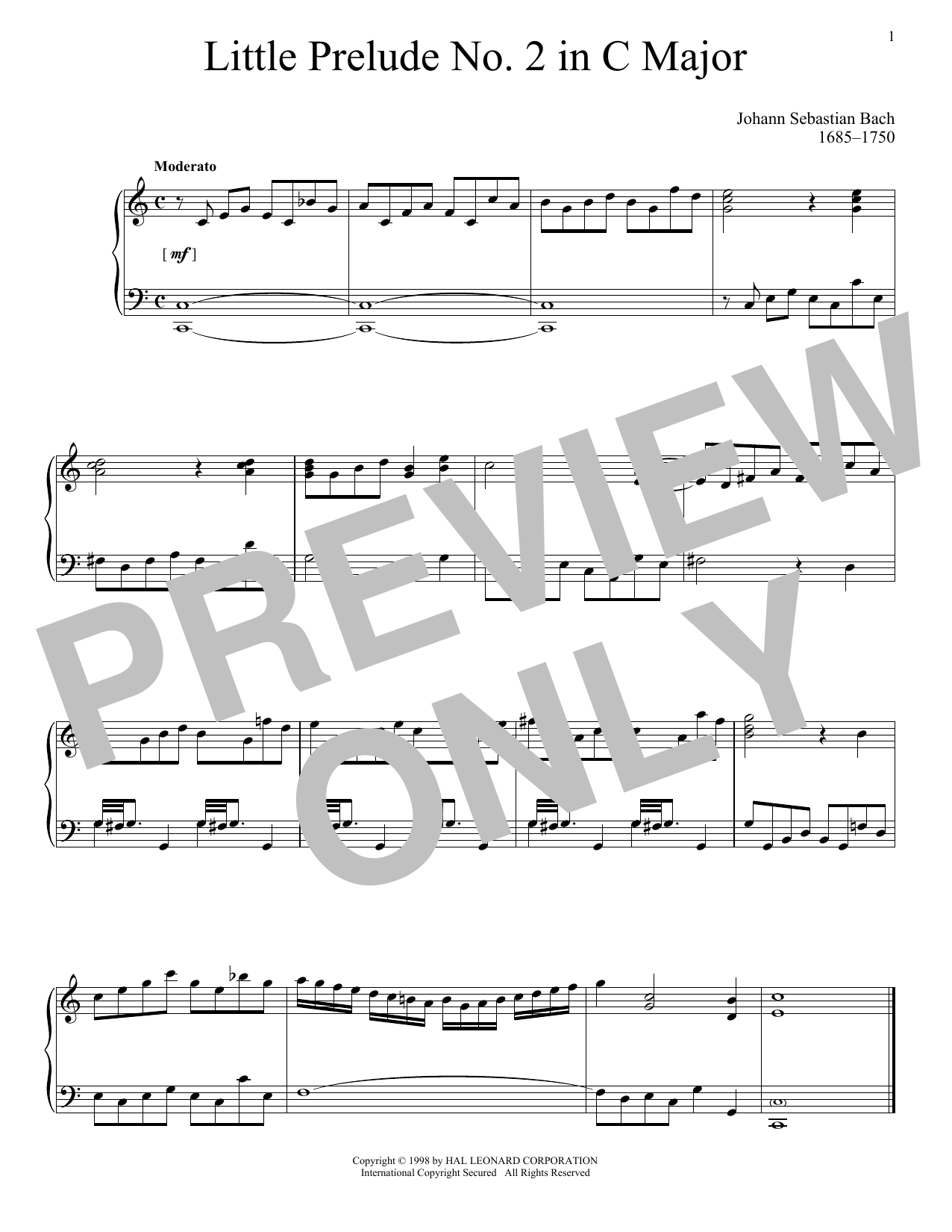 Little Prelude No. 2 in C Major Little Prelude No. 2 in C Major