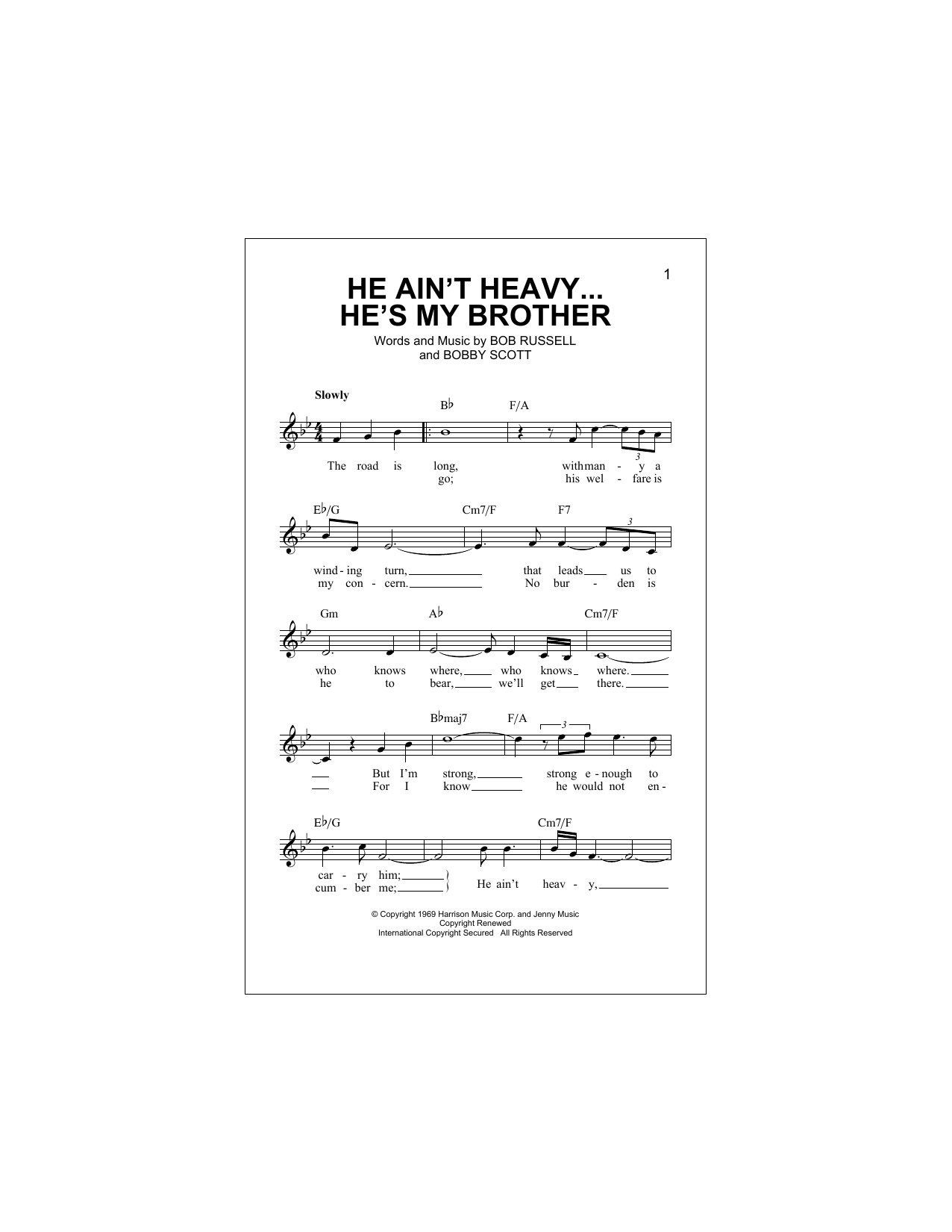 He Ain’t Heavy, He’s My Brother