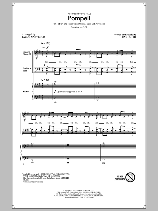 Pompeii (arr. Jacob Narverud)
