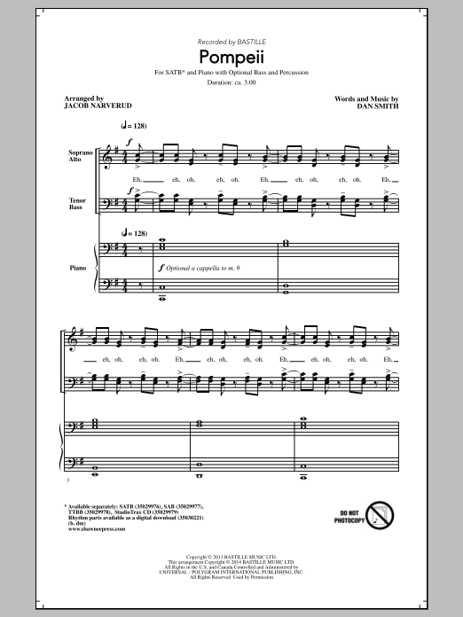 Pompeii (arr. Jacob Narverud)