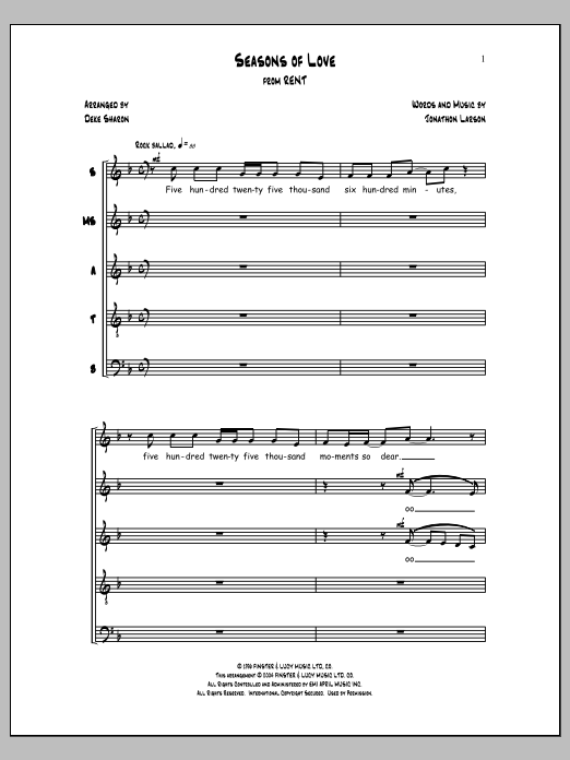 Seasons of Love (arr. Deke Sharon) Seasons of Love (arr. Deke Sharon)