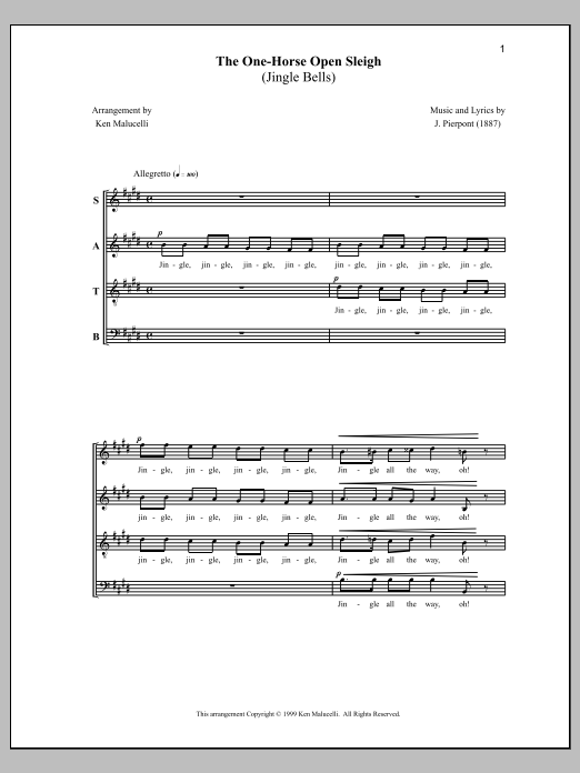 The One-Horse Open Sleigh (Jingle Bells) The One-Horse Open Sleigh (Jingle Bells)