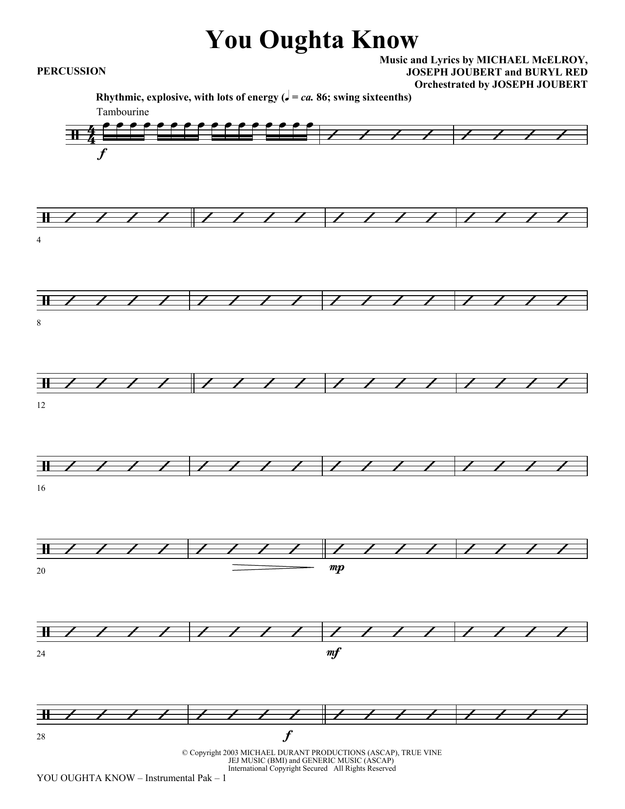 You Oughta Know – Percussion You Oughta Know – Percussion
