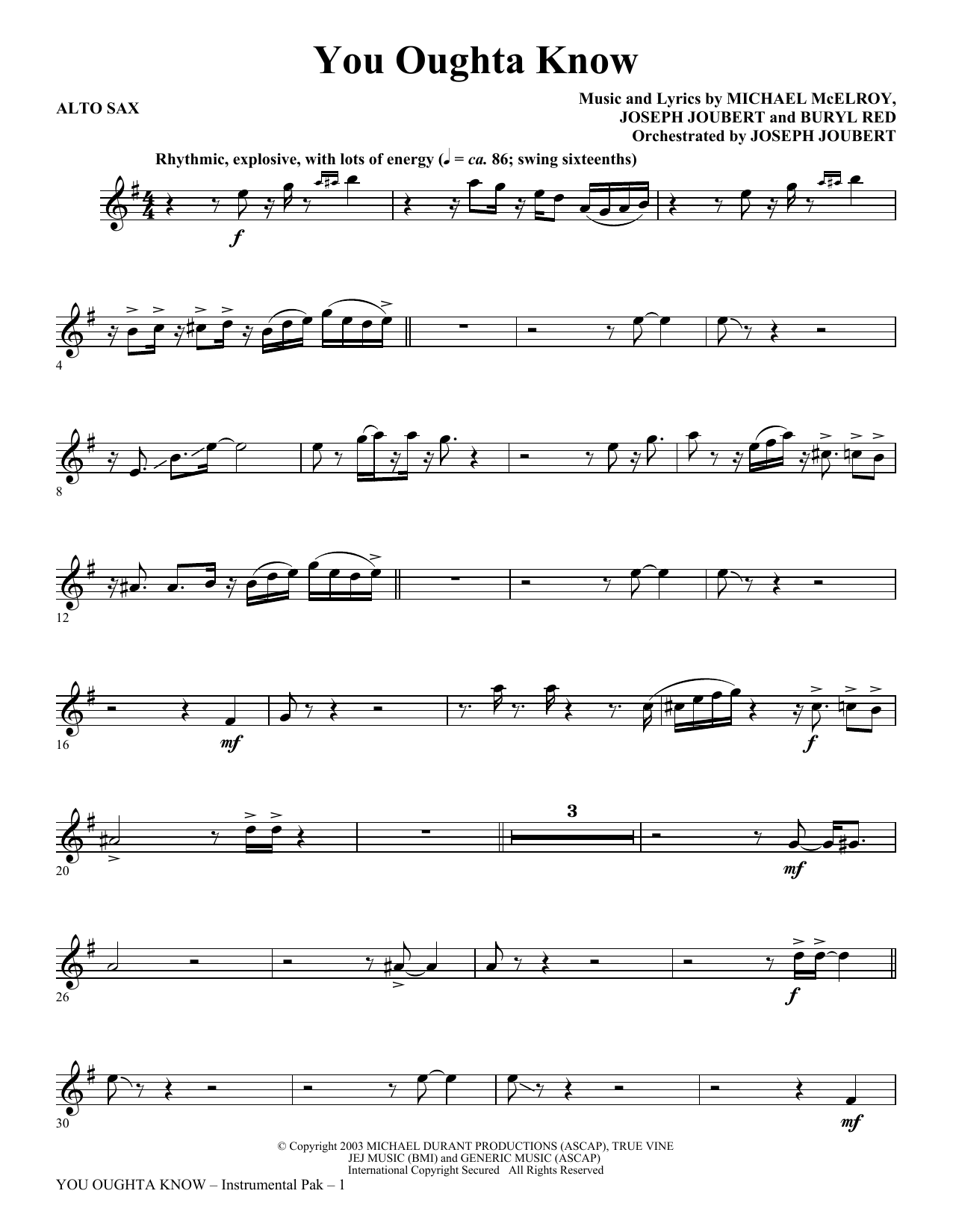 You Oughta Know – Alto Sax You Oughta Know – Alto Sax