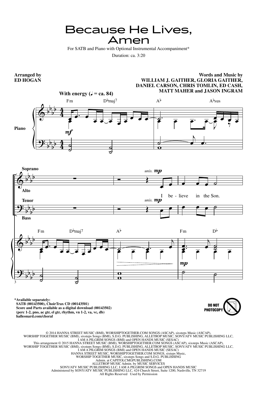 Because He Lives, Amen (arr. Ed Hogan)