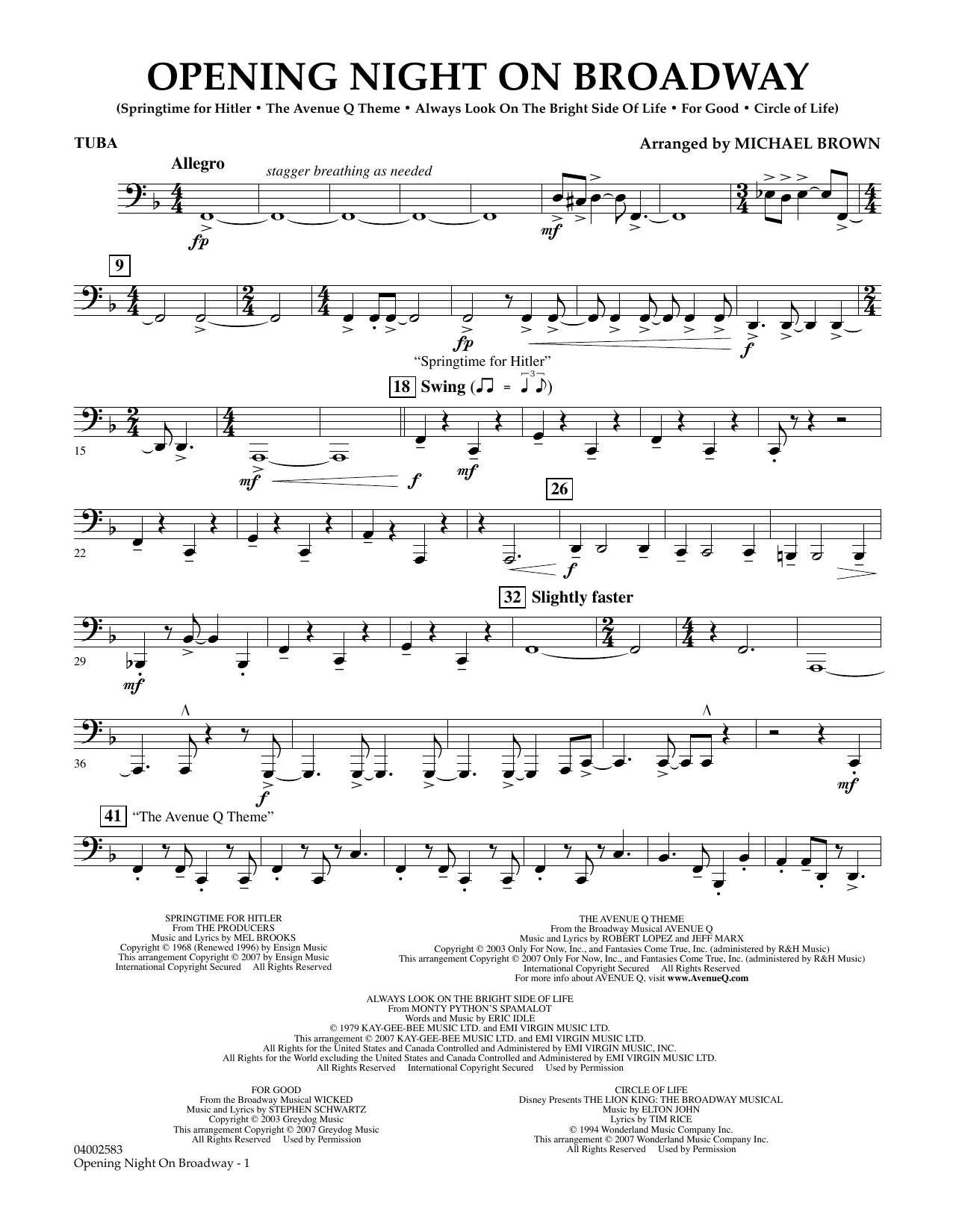 Opening Night on Broadway – Tuba Opening Night on Broadway – Tuba