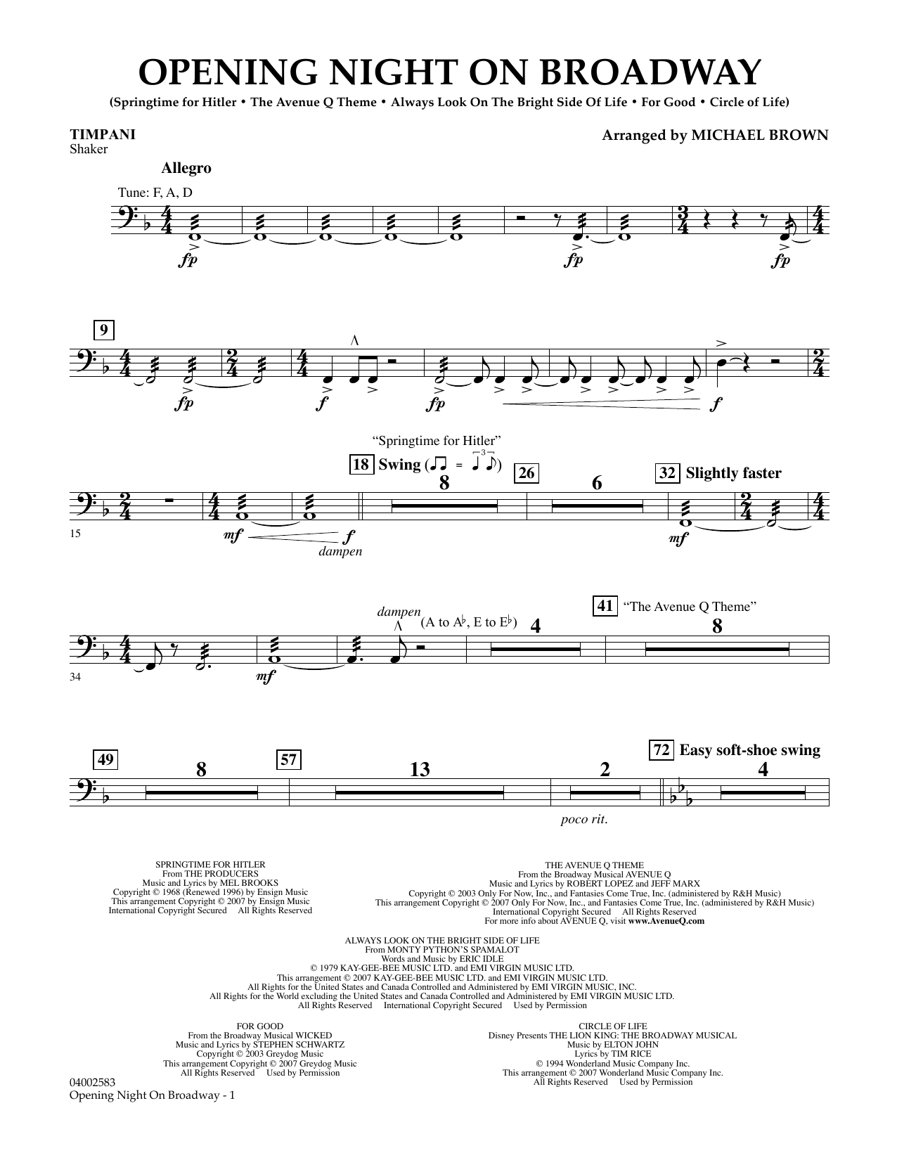 Opening Night on Broadway – Timpani Opening Night on Broadway – Timpani