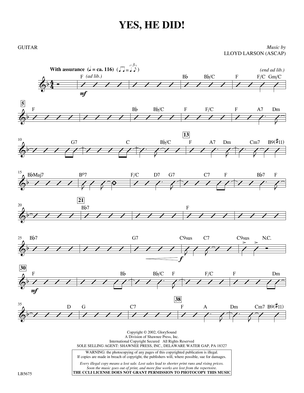 Yes, He Did! – Guitar Yes, He Did! – Guitar