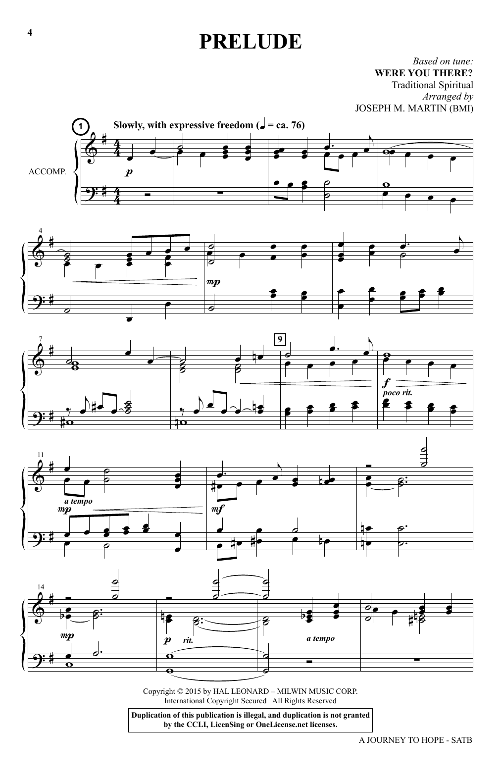 A Journey To Hope (A Cantata Inspired By Spirituals)