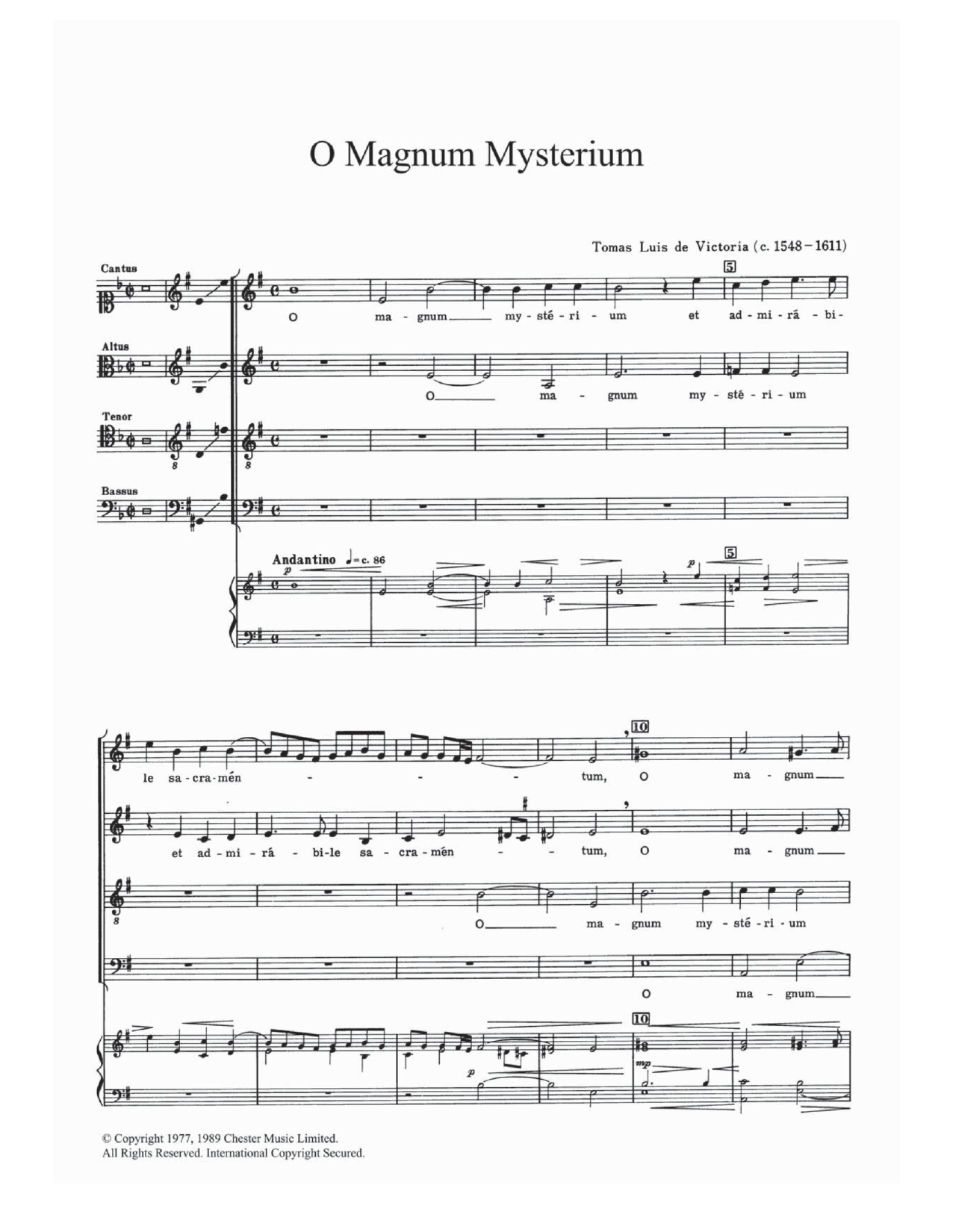 O Magnum Mysterium O Magnum Mysterium