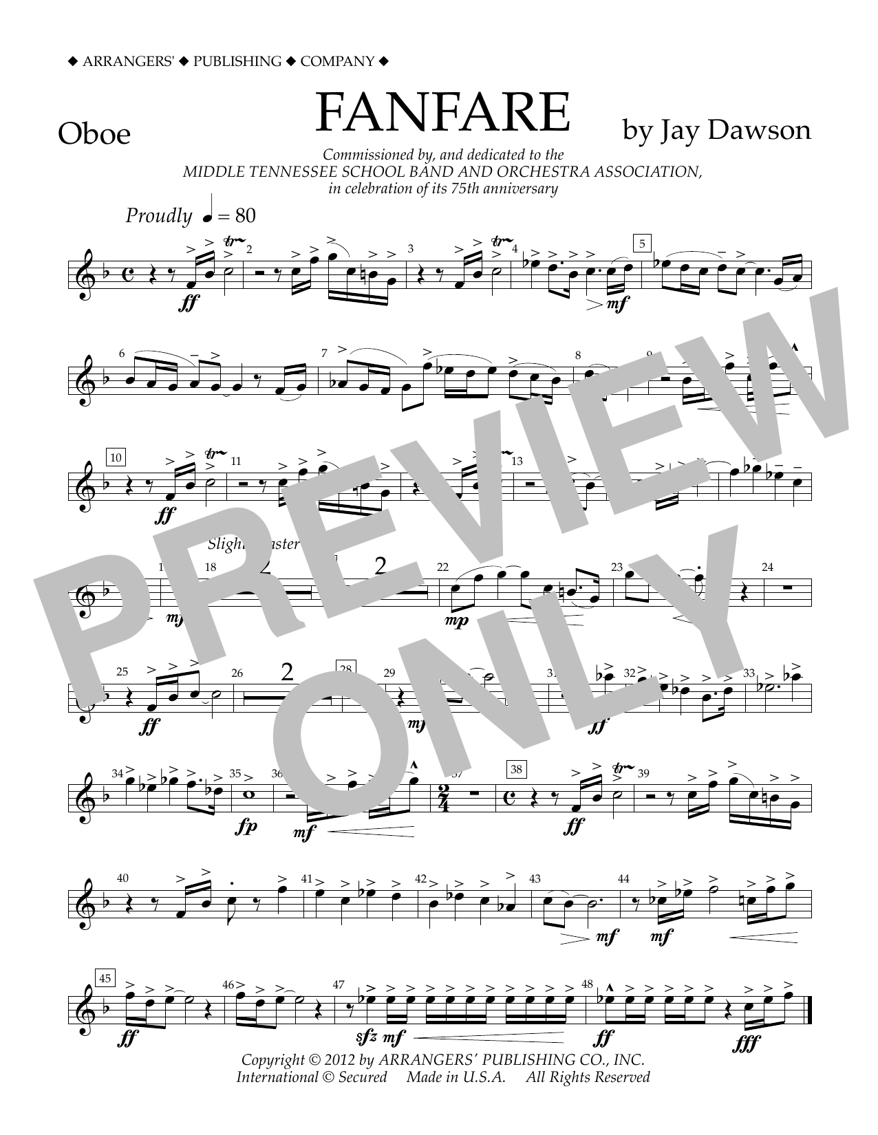 Fanfare – Oboe Fanfare – Oboe