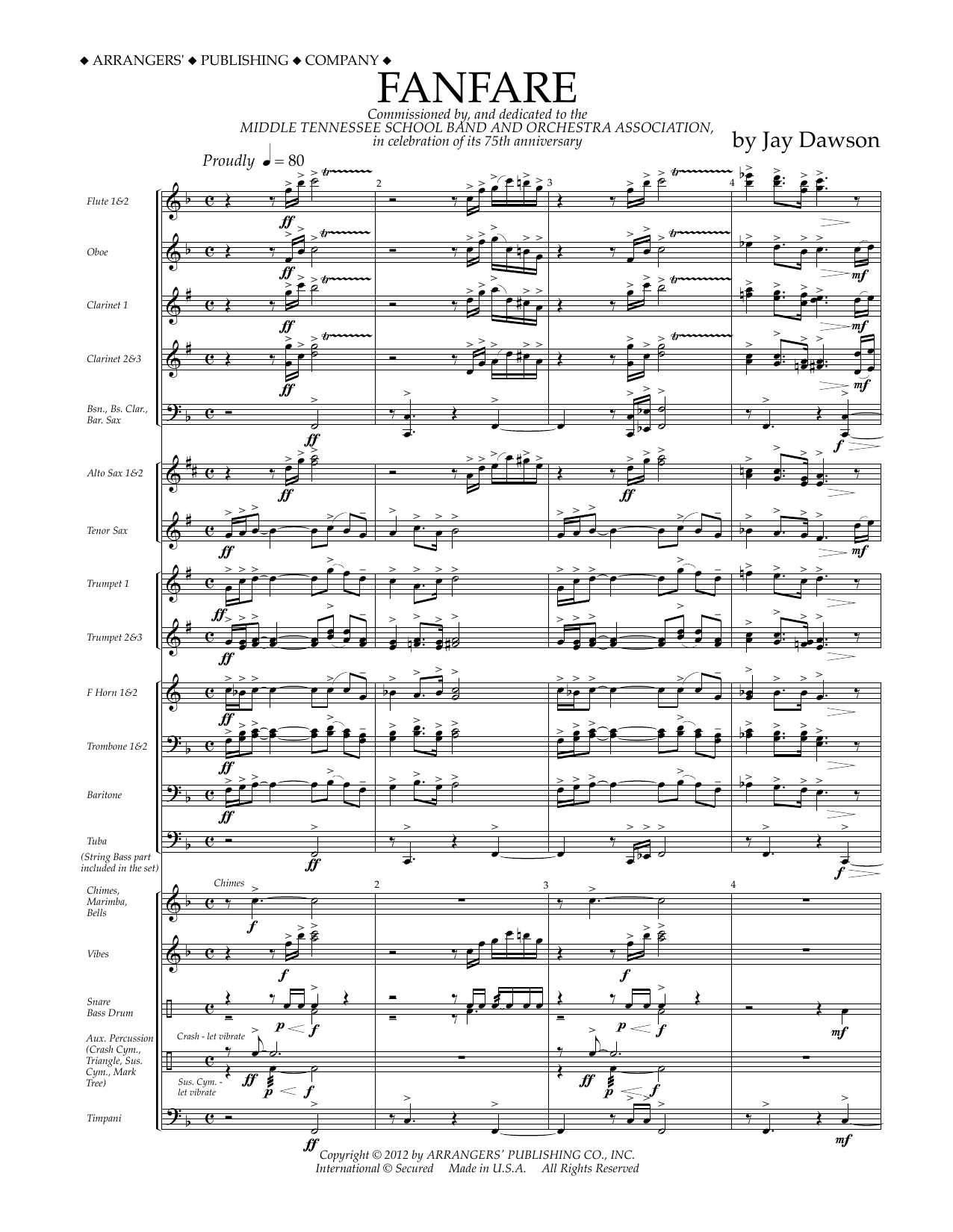 Fanfare – Full Score Fanfare – Full Score