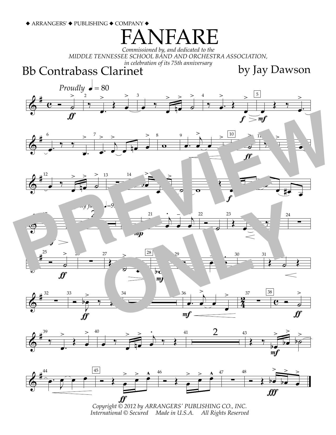 Fanfare – Bb Contra Bass Clarinet Fanfare – Bb Contra Bass Clarinet
