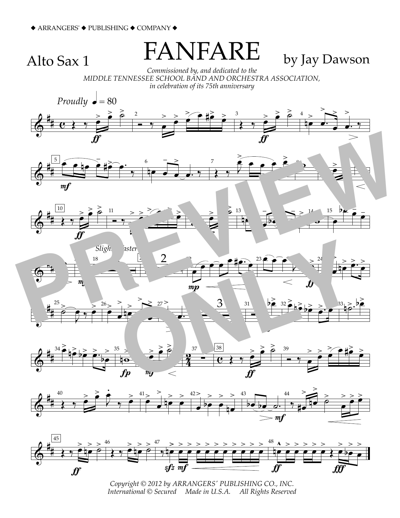 Fanfare – Alto Sax 1 Fanfare – Alto Sax 1