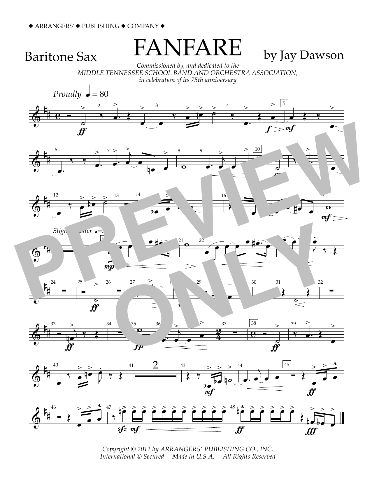 Fanfare – Baritone Sax Fanfare – Baritone Sax