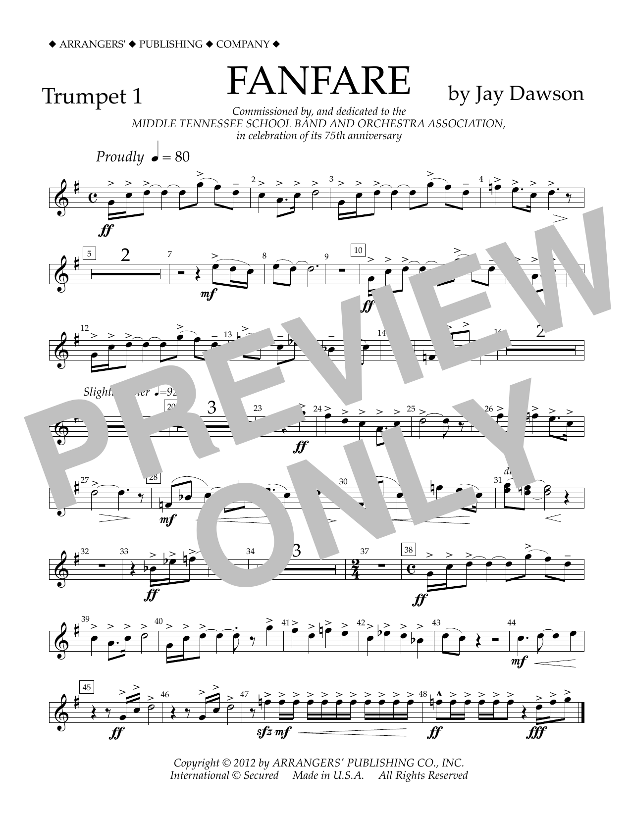 Fanfare – Trumpet 1 Fanfare – Trumpet 1