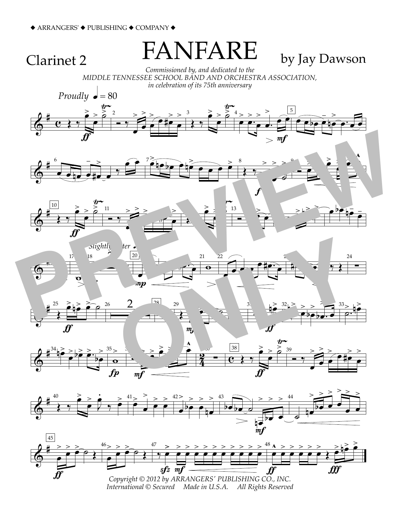 Fanfare – Clarinet 2 Fanfare – Clarinet 2