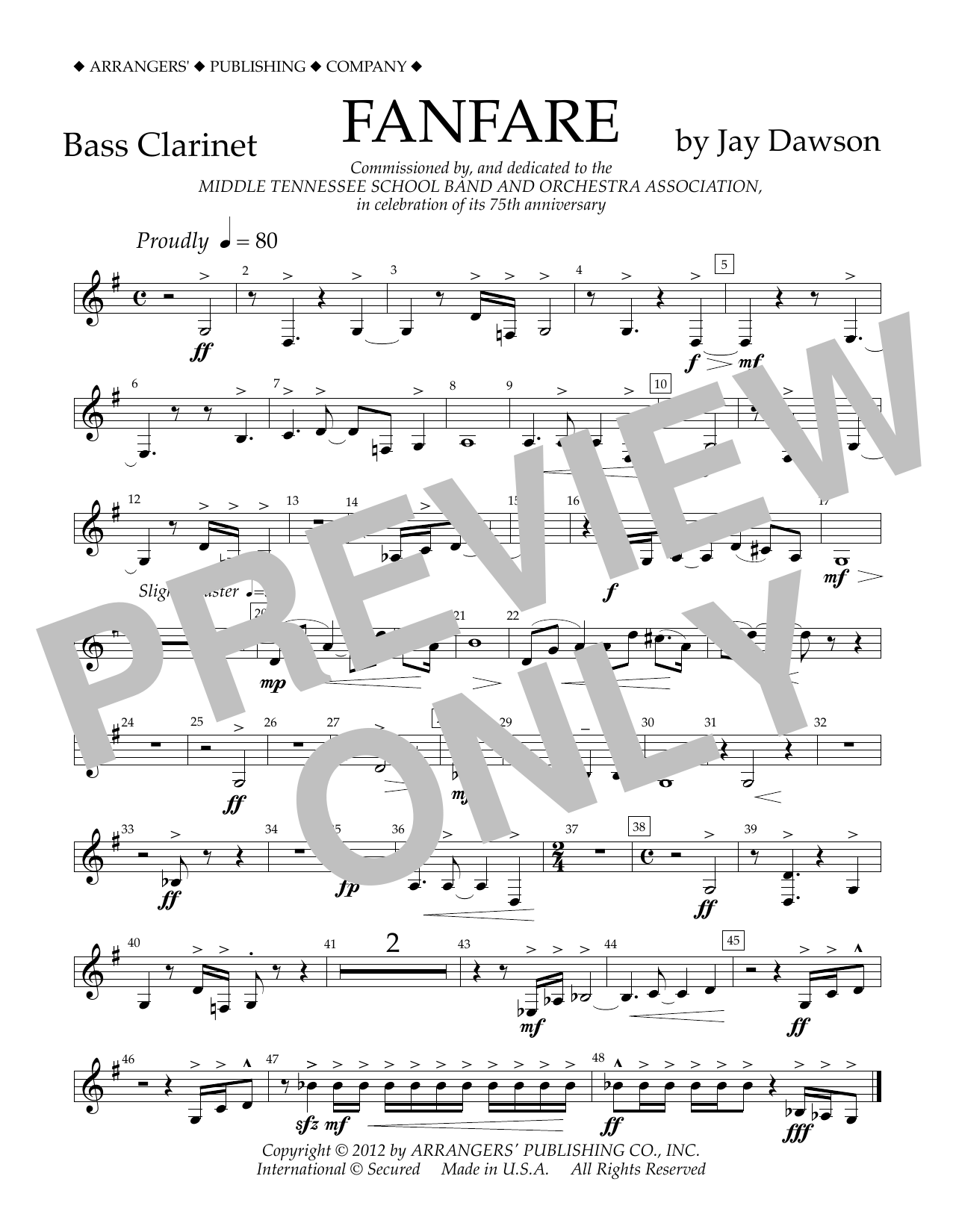 Fanfare – Bass Clarinet Fanfare – Bass Clarinet