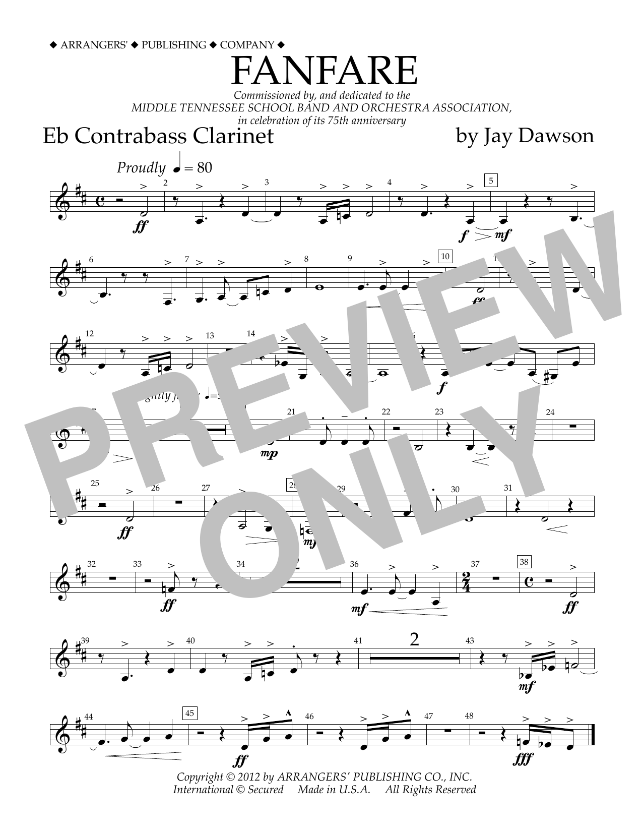 Fanfare – Eb Contra Bass Clarinet Fanfare – Eb Contra Bass Clarinet