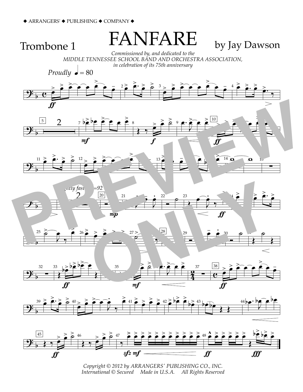 Fanfare – Trombone 1 Fanfare – Trombone 1