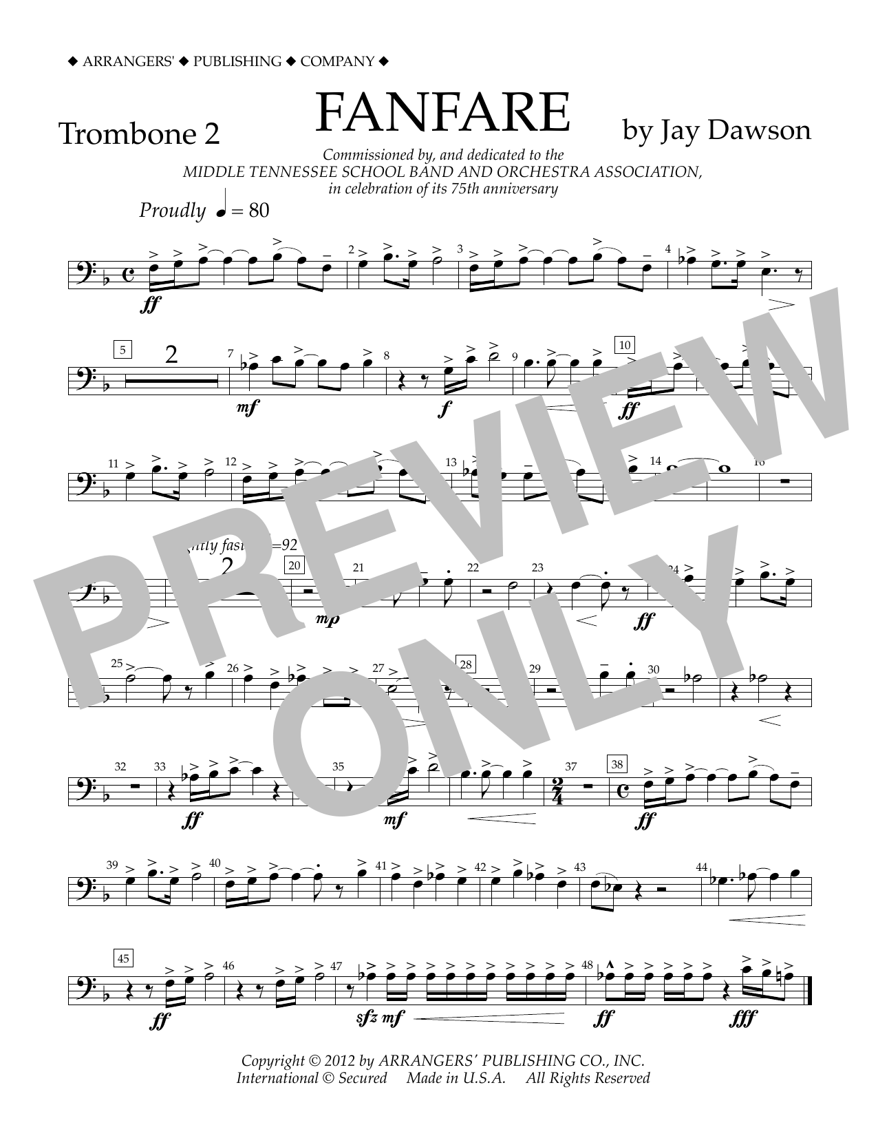 Fanfare – Trombone 2 Fanfare – Trombone 2