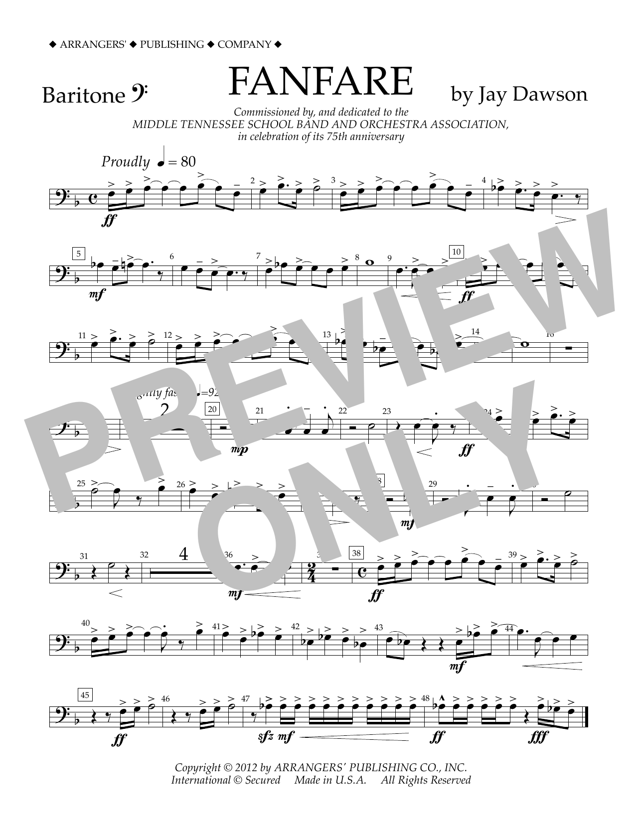Fanfare – Baritone B.C. Fanfare – Baritone B.C.