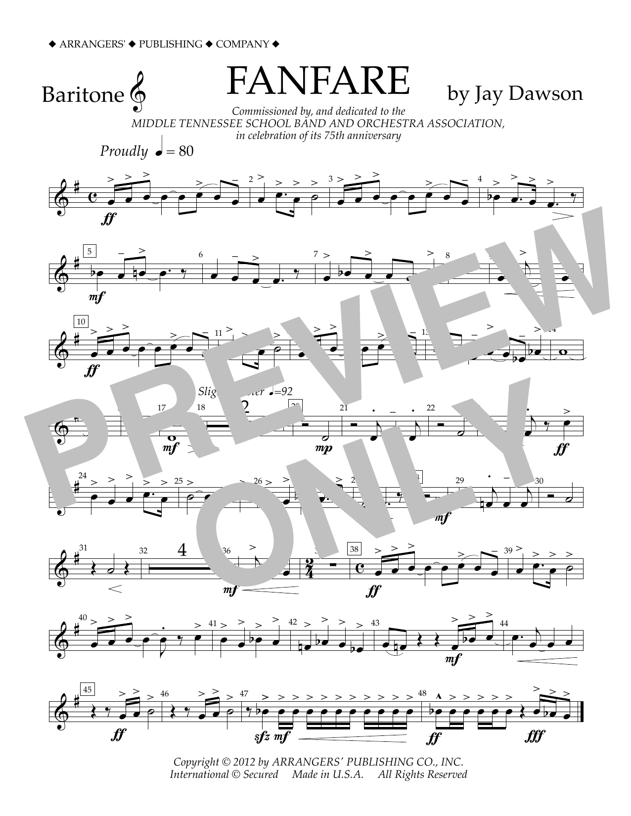 Fanfare – Baritone T.C. Fanfare – Baritone T.C.