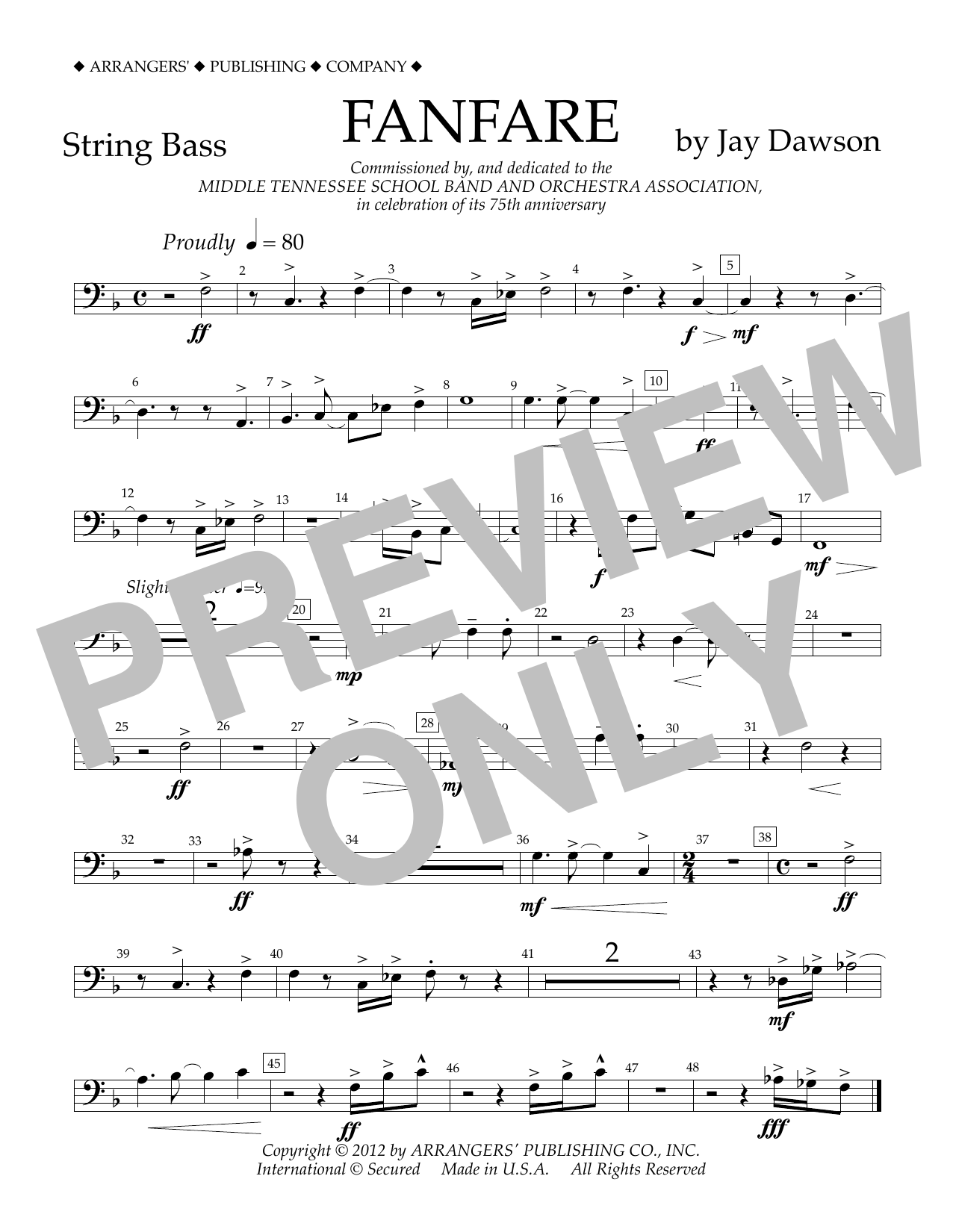 Fanfare – String Bass Fanfare – String Bass