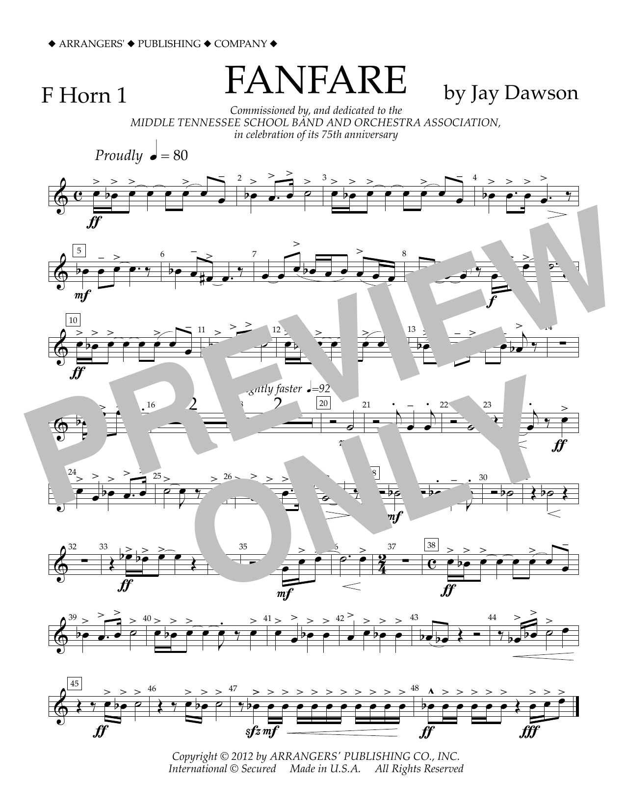 Fanfare – F Horn 1 Fanfare – F Horn 1