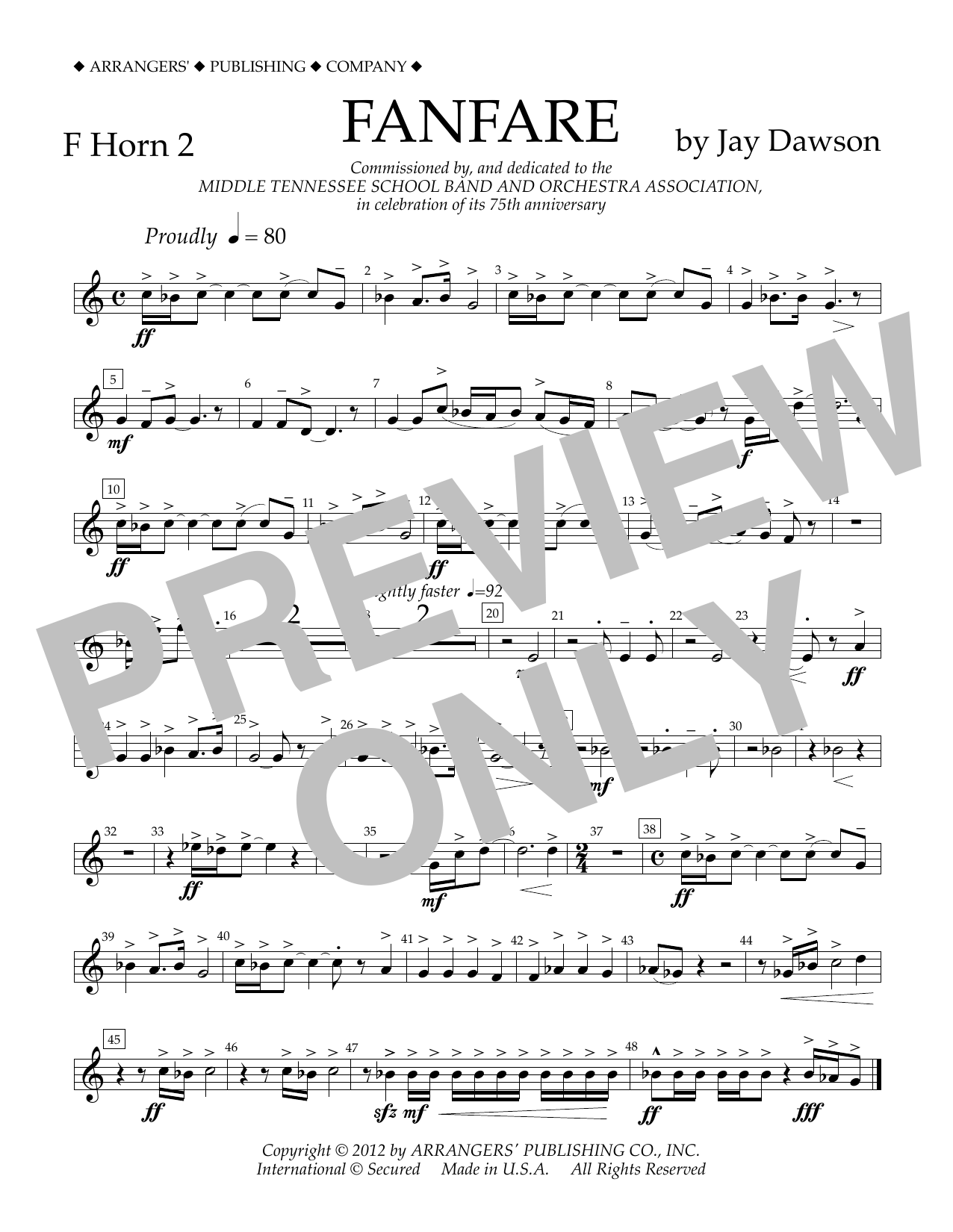 Fanfare – F Horn 2 Fanfare – F Horn 2