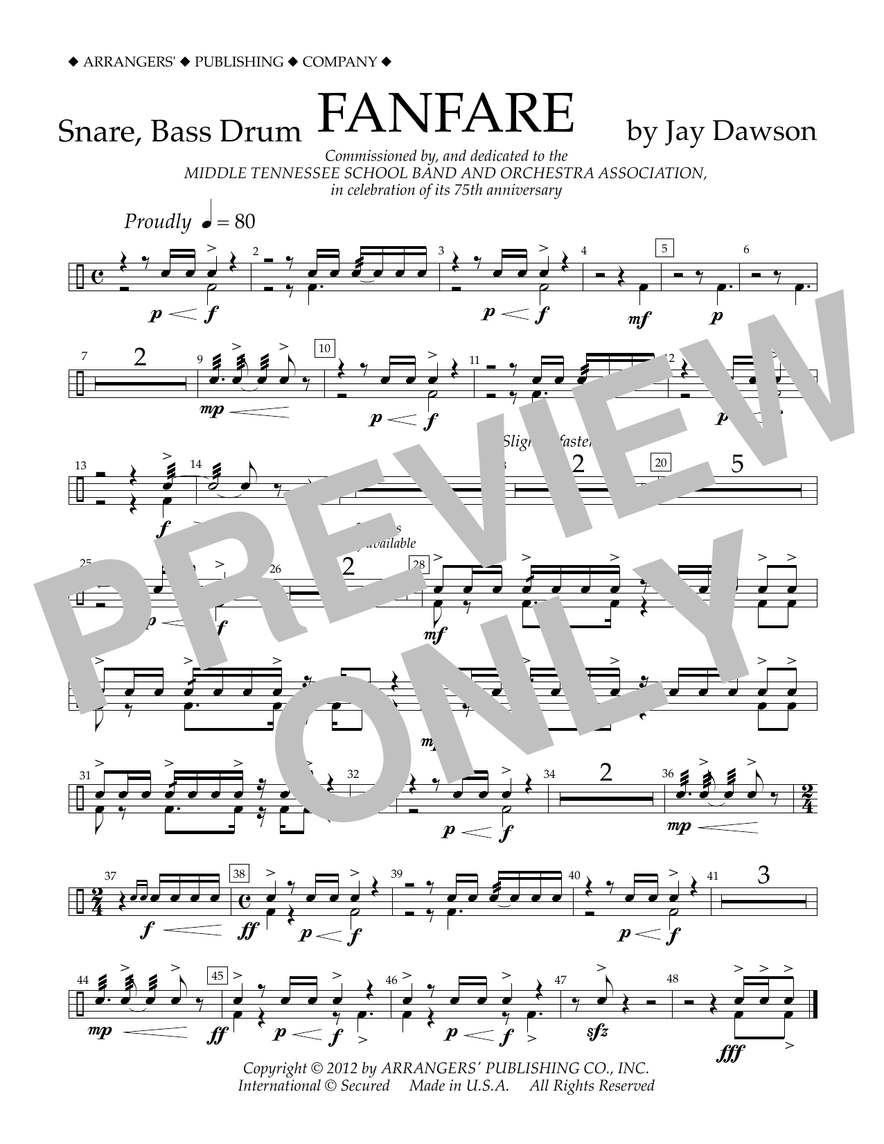 Fanfare – Snare, Bass Drum Fanfare – Snare, Bass Drum