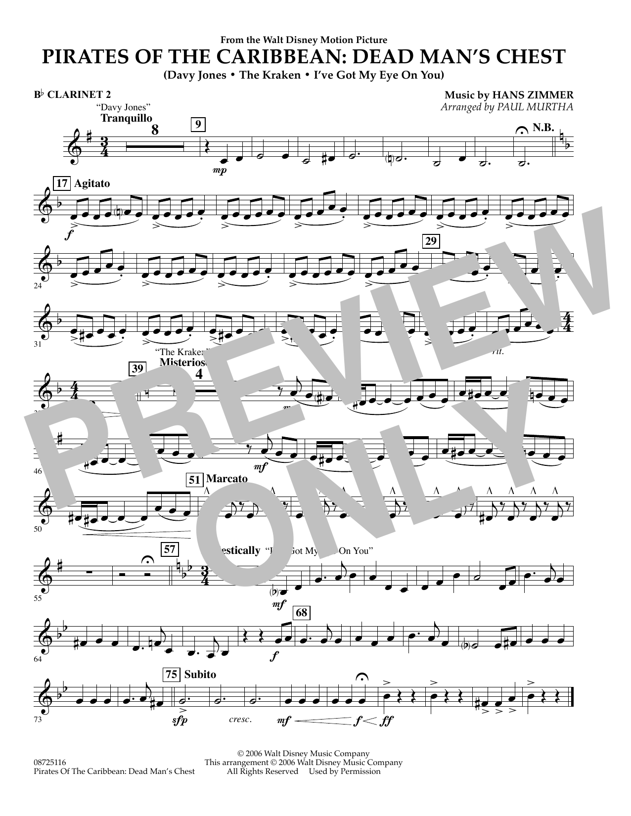 Pirates of the Caribbean: Dead Man’s Chest – Bb Clarinet 2 Pirates of the Caribbean: Dead Man’s Chest – Bb Clarinet 2
