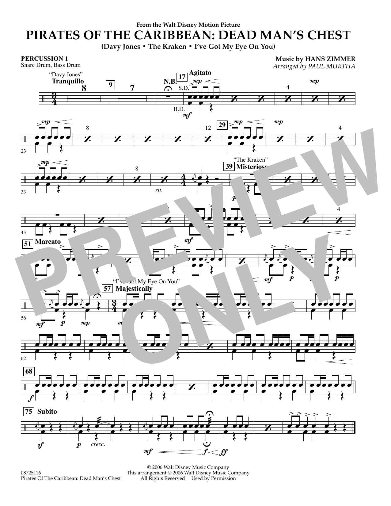 Pirates of the Caribbean: Dead Man’s Chest – Percussion 1 Pirates of the Caribbean: Dead Man’s Chest – Percussion 1