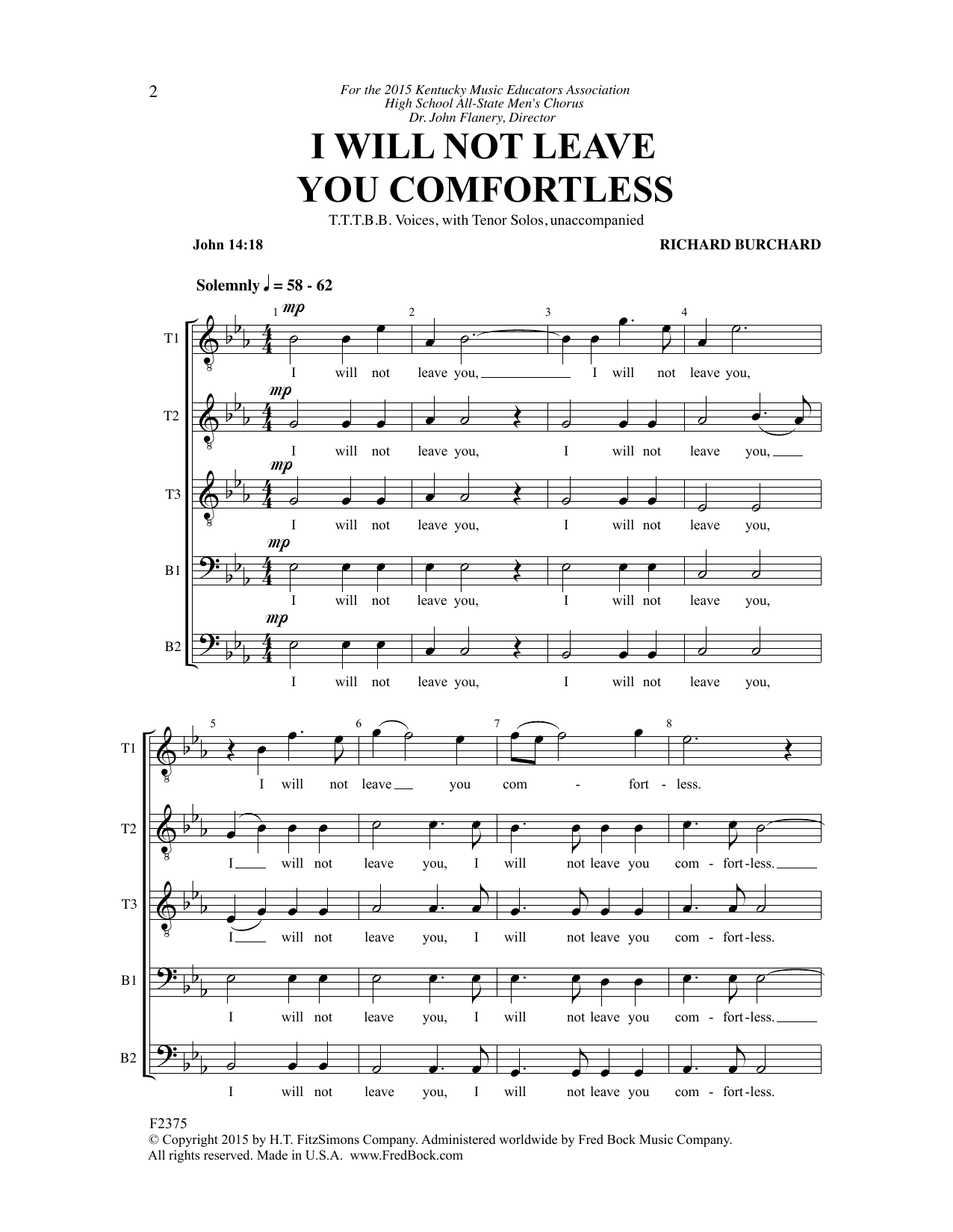 I Will Not Leave You Comfortless I Will Not Leave You Comfortless