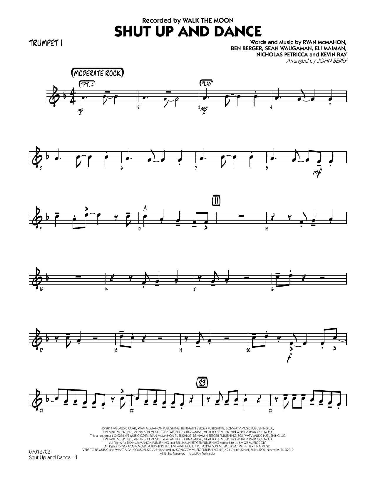 Shut Up and Dance – Trumpet 1 Shut Up and Dance – Trumpet 1