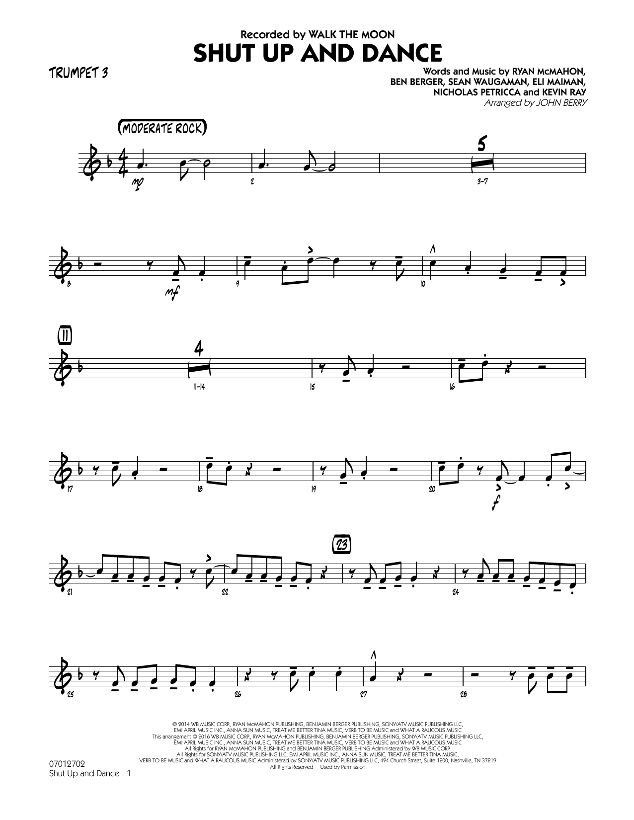 Shut Up and Dance – Trumpet 3 Shut Up and Dance – Trumpet 3