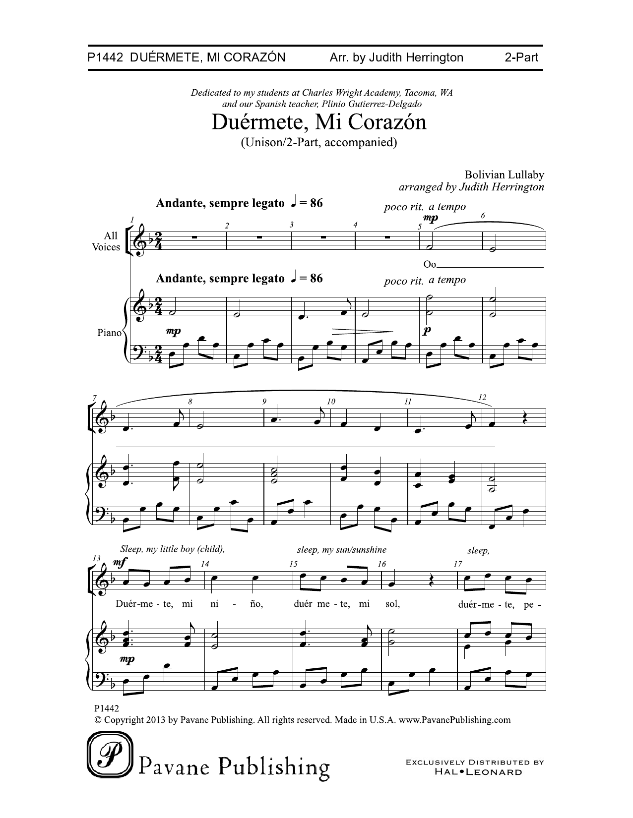 Duermete, Mi Corazon Duermete, Mi Corazon