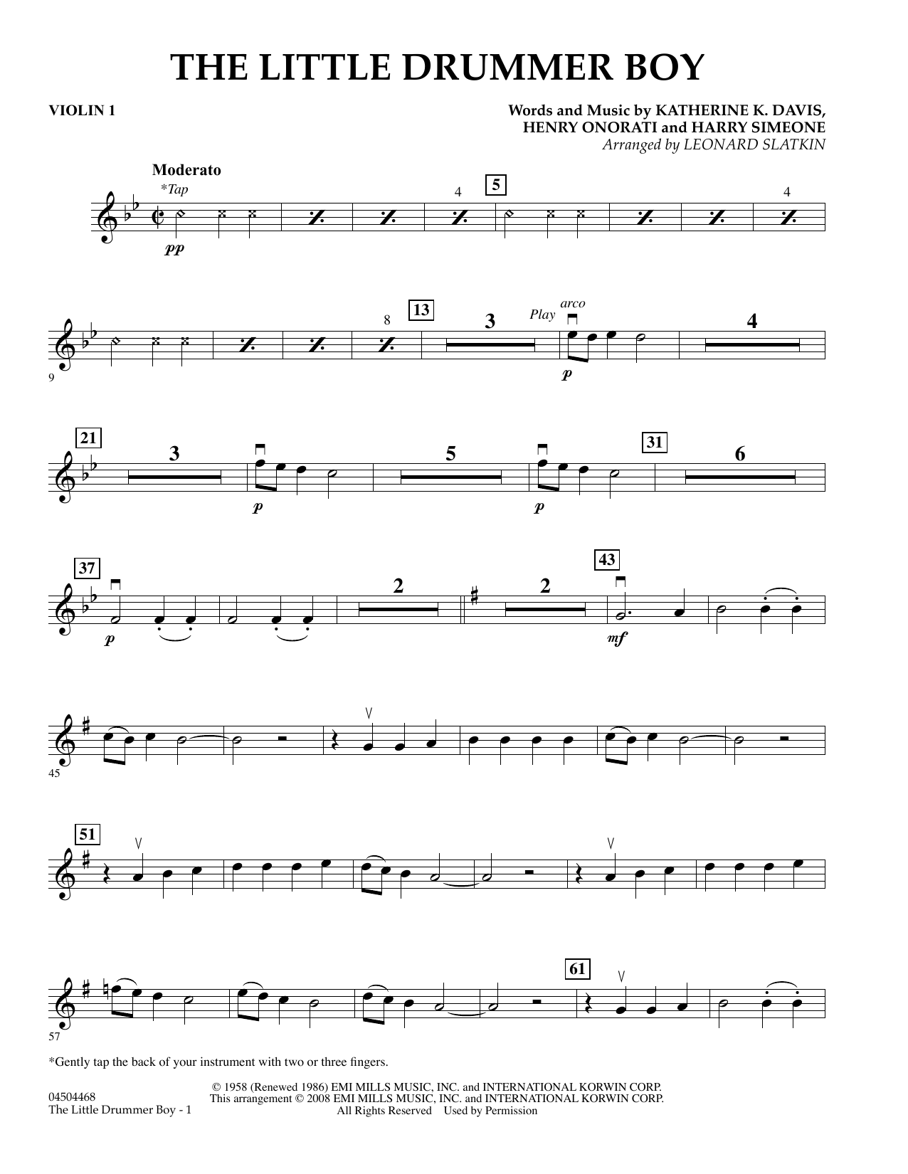 The Little Drummer Boy – Violin 1 The Little Drummer Boy – Violin 1