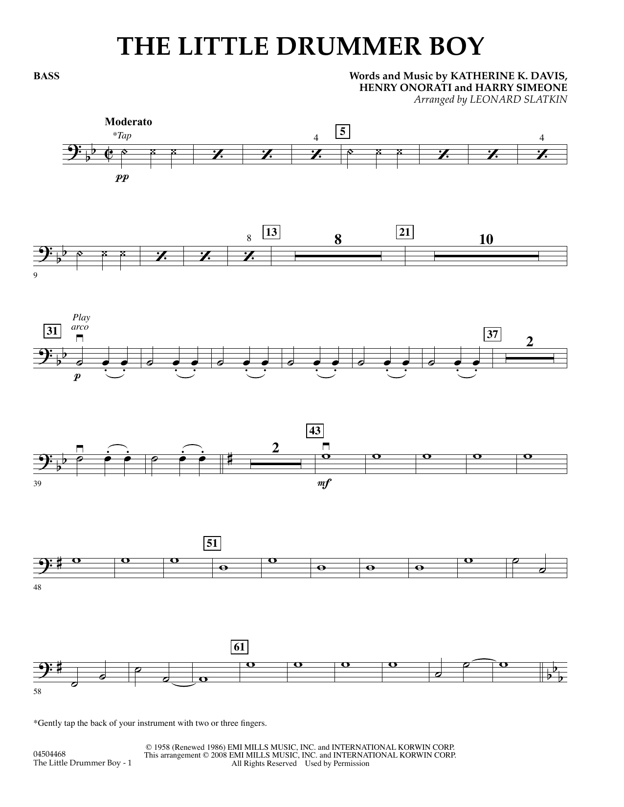 The Little Drummer Boy – Bass The Little Drummer Boy – Bass
