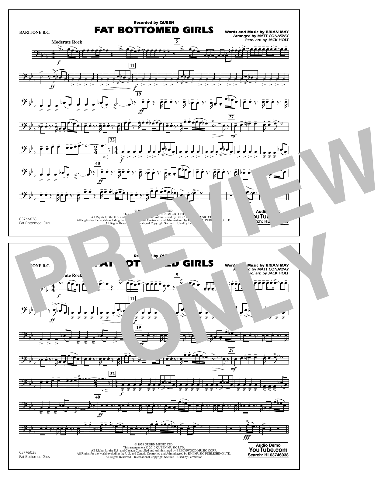 Fat Bottomed Girls – Baritone B.C. Fat Bottomed Girls – Baritone B.C.
