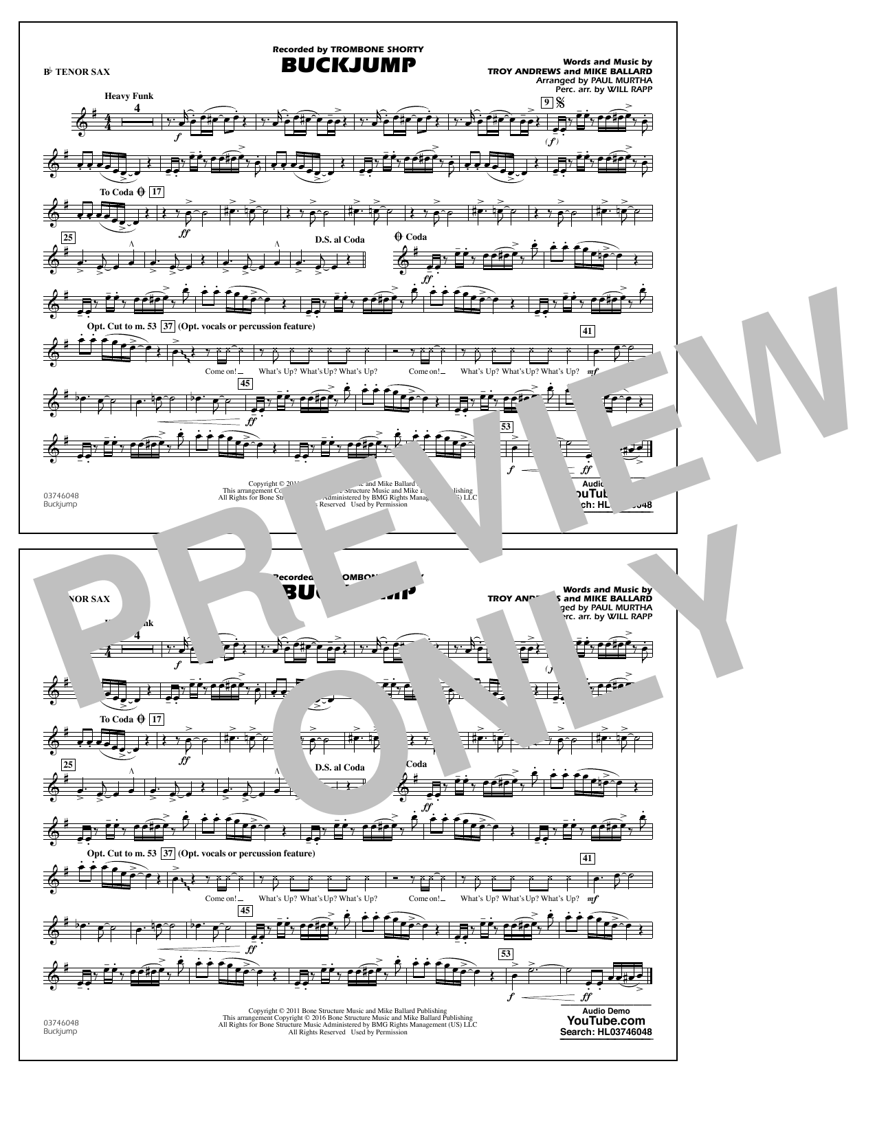Buckjump – Bb Tenor Sax Buckjump – Bb Tenor Sax