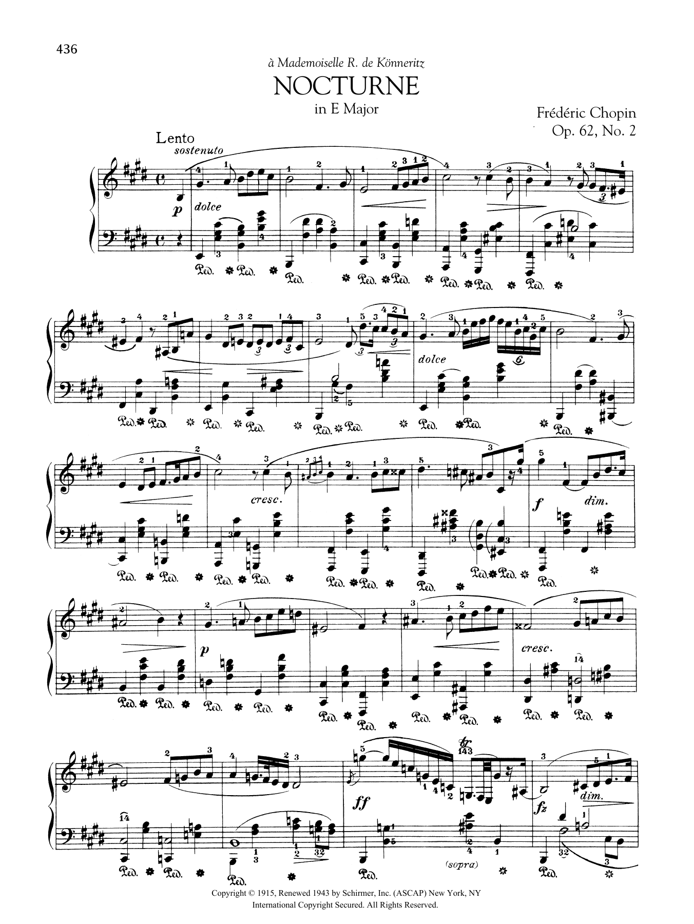 Nocturne in E Major, Op. 62, No. 2 Nocturne in E Major, Op. 62, No. 2