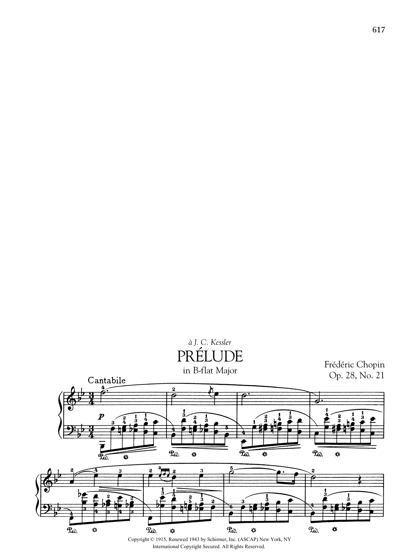 Prélude in B-flat Major, Op. 28, No. 21 Prélude in B-flat Major, Op. 28, No. 21