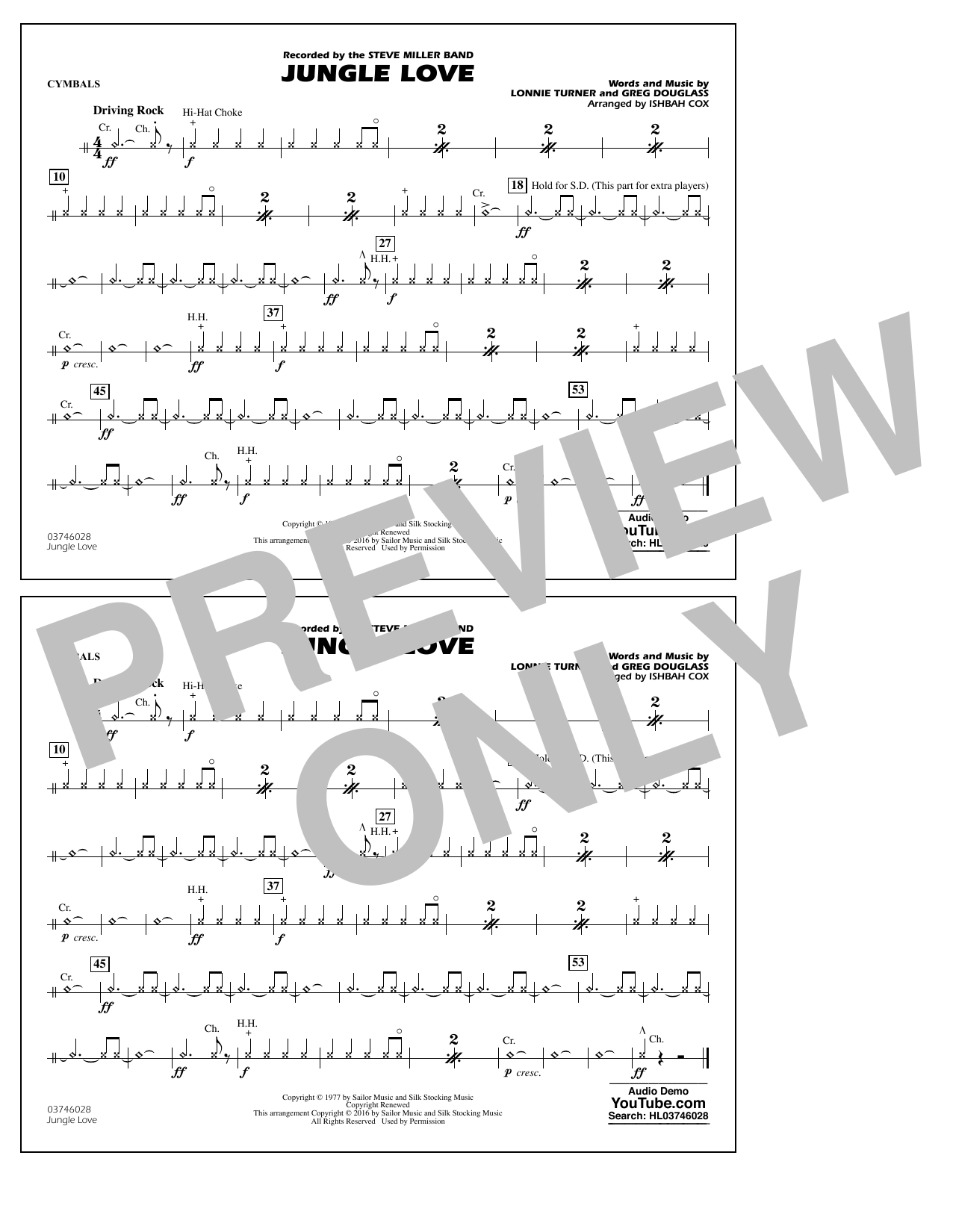 Jungle Love – Cymbals Jungle Love – Cymbals